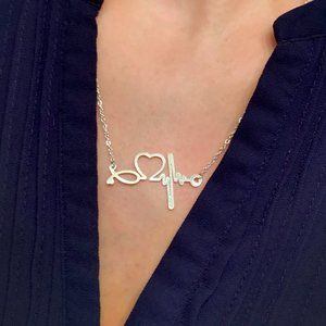 Heartbeat Necklace | Pulse Jewelry | Gift for Nurse